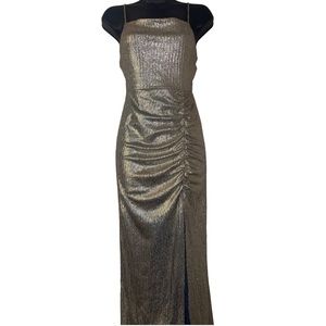 Gold gown with slit size xs